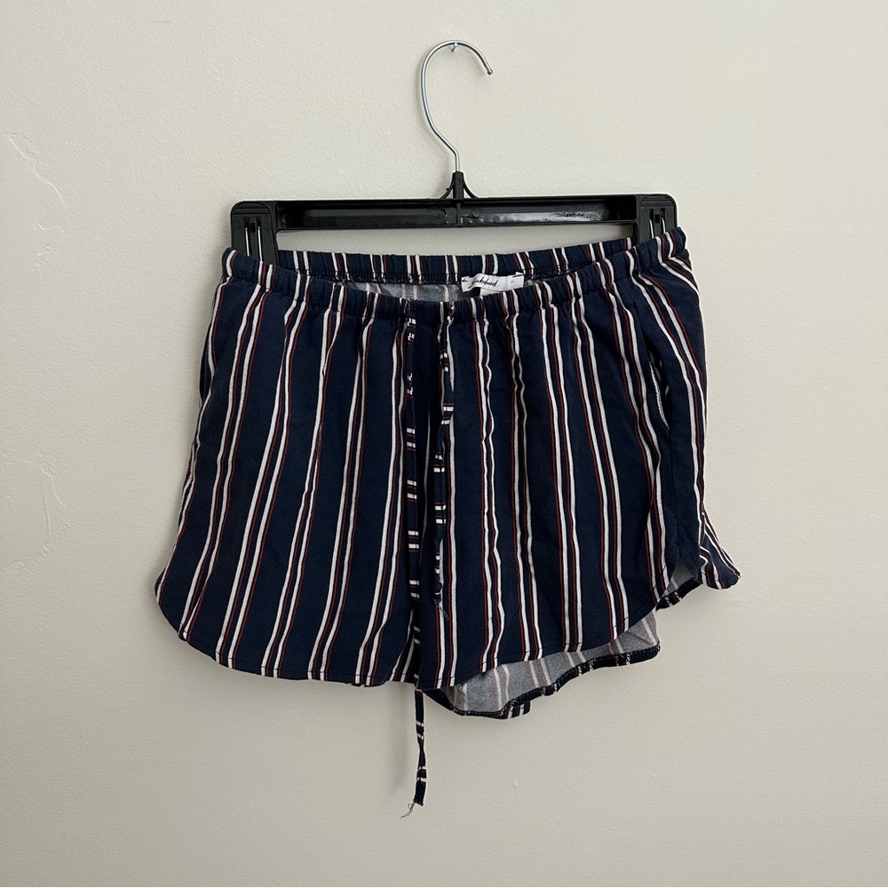 Red White and Blue Flowy Striped Shorts